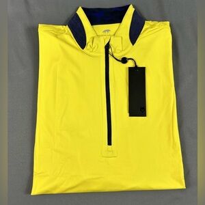 Greyson Golf Pullover Guide Sport 1/4 Zip XL Blaze Yellow Nylon Spandex
